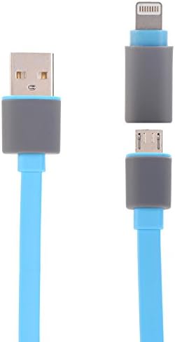 USB Cable,Rephoenix 3.3 ft 2 In 1 Lightning And Micro USB Data Sync Cable Charging Cord for iPhone7 6Plus 5s, Ipad, Sumsung and Other Android Phones(Blue)