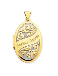 Genuine IceCarats Designer Jewelry Gift 14K 32Mm O Rhodium Precious Moment Family Album Locket