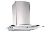60cm Curved Glass Chimney Hood