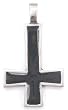 Black Inverted Cross Pewter Pendant Necklace