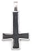 Black Inverted Cross Pewter Pendant Necklace