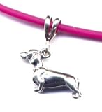 18' Fuschia Dachsund Necklace Sterling Silver Jewelry