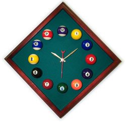 12in Diamond Billiard Clock Felt Clocks