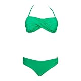 Bikini Set Green Bandeau Top & Scoop Bottom