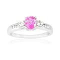 14K White Gold Pink Sapphire and Diamond Ring (0.17cttw, G-I Color, I1-I2 Clarity), Size 7