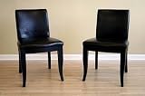 Review visiondecor Furniture  / Set of 2 Contemporary Design Brown Leather Parson Chairs