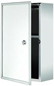 Croydex Trent Lockable Surface Mount Medicine Cabinet Only in Stainless Steel with Keys