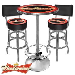 Ultimate Budweiser Gameroom Combo - 2 Bar Stools and Table