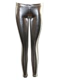 Silver Shiny Liquid Leggings Full Length