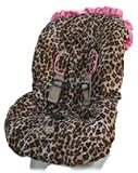 Lollipop Leopard with Pink Ruffle TODDLER CAR SEAT COVER