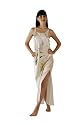 White Silk Long Nightgown for Women - Swans and Daffodils - 100% Silk Hand Painted Women's Sleepwear; A Unique Gift for Her by TexereSilk