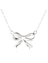 Sterling Silver Bow Necklace, 18"