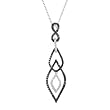 14K White Gold 3/4 ct. Black and White Diamond Necklace