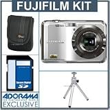 Fujifilm FinePix AX200 Digital Camera Kit, – Silver – with 4GB SD Memory Card, Camera Case , Table Top Tripod,