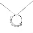 Sterling Silver CZ Necklaces - Hearts - Chain: 17"/ Height: 25mm