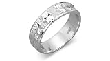 Laser Diamond Cut Ring Band Sterling Silver Size 8