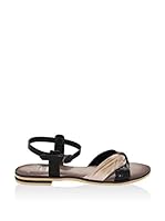 JULIE JULIE Sandalias planas (Negro / Taupe)