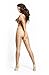 Miss O Lace Top Open Crotch Pantyhose -Beige-Small / Medium