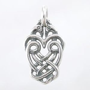 Celtic Love Bird Love Knot Charm or Small Pendant in Sterling Silver, #8648