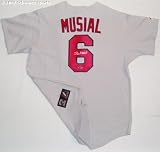 Stan Musial Signed Cardinals Grey Cooperstown Collection Throwback Jersey