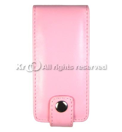 Pink Leather Flip Vertical Kickstand Wallet Button Case Cover Pouch For Brand Microsoft Zune 2nd Genderation II 2 Gen 4gb 8gb / 4g 8g / 4 8 gb g with Clip