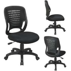 Office Star WorkSmart Task Chair with Screen Back and Contoured Plastic Shell