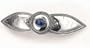 Large Sterling Silver BLUE LAPIS Hair Barrette Bow Clip