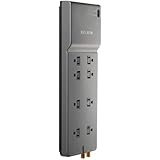 Belkin 8 Outlet Home/Office Extended Cord Surge Protector with 12-Foot Cord plus Phone and Coaxial Protection, BE108230-12