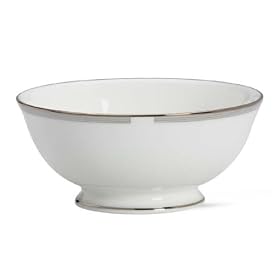 Lenox Columbus Circle Platinum Banded Bone China Fruit Bowl by Lenox