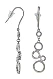 14K White Gold Diamond Circle Drop Earrings