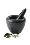 T&G Marble Art Pestle and Mortar in Silky Black.d12.5x10cm