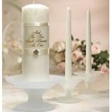 Review   / Diamond Ivory Palm Wax Unity Candle and Tapers Set with Verse