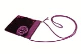 Purple small velvet across body evening handbag with zip and corsage flower