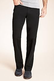 Autograph Pure Cotton Stay Dark Straight Leg Trousers