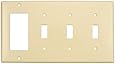 Leviton P326-I 4-Gang 3-Toggle Decora/GFCI Device Combination Wallplate, Ivory