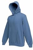 Kapuzen Baseball Hip Hop Sweater Hoodie von Fruit of the Loom Steelblue ( Mittelblau ), Grösse S
