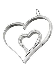 Amalfi™ Stainless Steel Heart Pendant with CZs