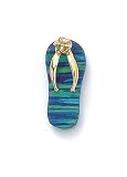 14k Dark Blue Opal Flip-Flop Pendant