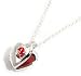 Ladybird 507262/203/412 Sterling Silver Children's 13mm Heart Locket with 5mm Domed Red Enameled Motif on 14