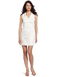 Nine West Dresses Women's Lace Ruffle Neck Sheath Dress