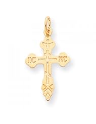 10k Yellow Gold Cross Charm - Religious Jewelry