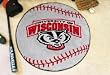 Wisconsin Badgers 29" Round Baseball Floor Mat (Rug)