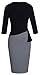 HOMEYEE Women's Elegant Patchwork 3/4 Sleeve Wear to Work Bodycon Dress B333