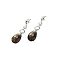 FOSSIL  JF15310040 Damen-Ohrringe 925 Sterling Silber Zirkonia Glasstein braun