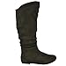 Twisted Women's Shelly Wide Calf Fashion Scrunch Boot