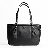 Authentic Coach Black Leather Gallery East West Tote Bag 17721