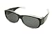 #1 Sale Fitover Lens Covers Sunglasses Wear Over Prescription Glass Polarized St7659pl (Medium: shiny black fade/polarized smoke lenses)