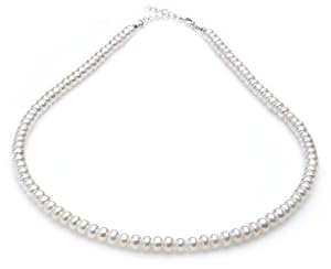 silvity Pearls Silvity Echte Perlenkette aus Süßwasserperlen süßwasserperlenkette 44-47cm 6 mm 829201-20