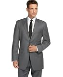 Calvin Klein Medium Grey Stripe Peak Lapel Two Button Wool Suit
