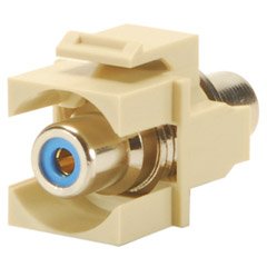 Wired Home KMN6K7 Keystone Module Blue RCA Coupler Ivory
